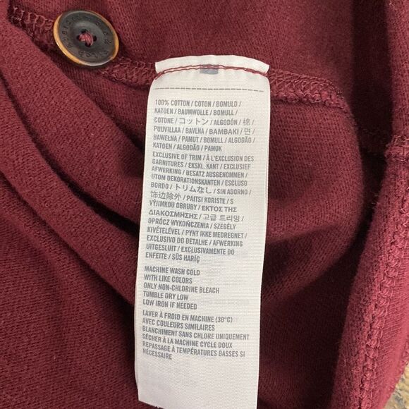 ❤️Last Chance Abercrombie & Fitch 100% cotton Maroon Henley Shirt size XL - Picture 7 of 10
